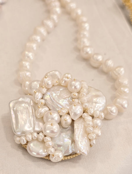Collana perle naturali e pasta turchese