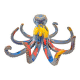 Polpo in ceramica blu giallo e rosso