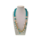 Collana girocollo in agata e perle