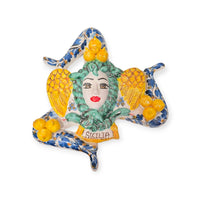 Trinacria da muro in ceramica di Caltagirone. Cm 30