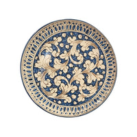 Piatto decorato con ornato siciliano in ceramica di Caltagirone, diametro cm 37
