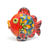 Pesce in ceramica di Caltagirone, interamente realizzato e dipinto a mano.