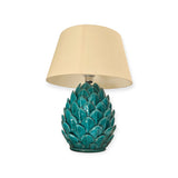 Lampada Carciofo in ceramica siciliana, verde acqua