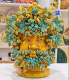 Bacco, testa del Dio del Vino in ceramica