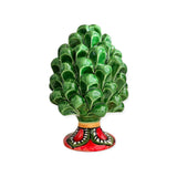 Pigna h 15 verde prato  in ceramica di Caltagirone
