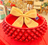 Centrotavola mezza pigna rosso diametro cm 30-35