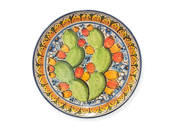 Piatto decorato con fico d'India diametro cm 37