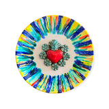 Piatto rotondo con cuore sacro diametro 25 cm