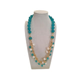 Collana girocollo in agata e perle