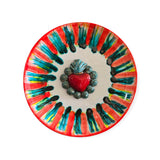 Piatto rotondo con cuore sacro diametro 25 cm