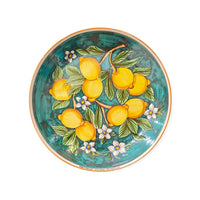 Piatto tipico siciliano con limoni e fondo tiffany