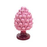Pigna rosa con piede decorato o ciliegia, varie misure