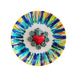 Piatto rotondo con cuore sacro diametro 25 cm
