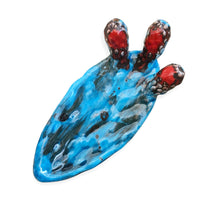 Pala di Fico d'india smaltata in ceramica siciliana con frutti