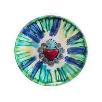 Piatto rotondo con cuore sacro diametro 25 cm
