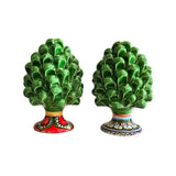 Pigna h 15 verde prato  in ceramica di Caltagirone