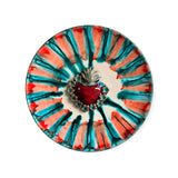 Piatto rotondo con cuore sacro diametro 25 cm