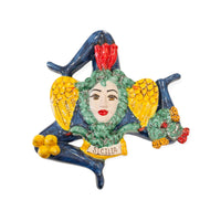Trinacria da muro in ceramica di Caltagirone. Cm 30