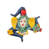 Trinacria da muro in ceramica di Caltagirone. Cm 30