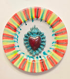 Piatto rotondo con cuore sacro diametro 45 cm