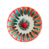 Piatto rotondo con cuore sacro diametro 25 cm