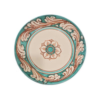Set piatti da tavola in ceramica di Caltagirone in Verde Rame
