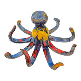 Polpo in ceramica blu giallo e rosso