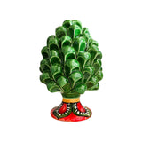 Pigna h 15 verde prato  in ceramica di Caltagirone