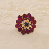 Anelli con motivo fiore con cristalli o smalti in vari colori