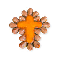 Croce ex voto devozionale siciliana in ceramica