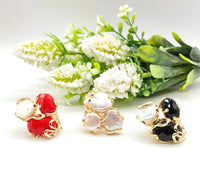 Anello in Ottone dorato e pietre naturali