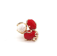 Anello in Ottone dorato e pietre naturali