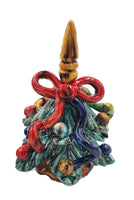 Albero di Natale Verde con Festone o Ghirlande e Palline Colorate H 10 cm