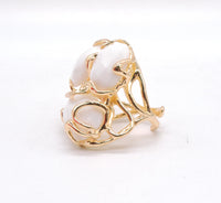 Anello in Ottone dorato e pietra Occhio di Gatto