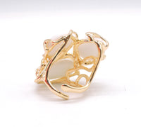 Anello in Ottone dorato e pietra Occhio di Gatto