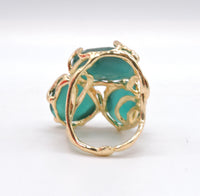 Anello in Ottone dorato e pietra Occhio di Gatto