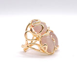 Anello in Ottone dorato e pietra Occhio di Gatto