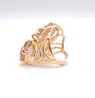 Anello in Ottone dorato e pietra Occhio di Gatto