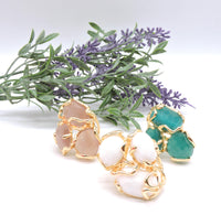 Anello in Ottone dorato e pietra Occhio di Gatto