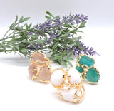 Anello in Ottone dorato e pietra Occhio di Gatto