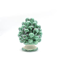 Pigna in ceramica di Caltagirone Verde Rame, Blu o Beige altezza12 cm