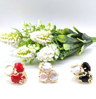 Anello in Ottone dorato e pietre naturali